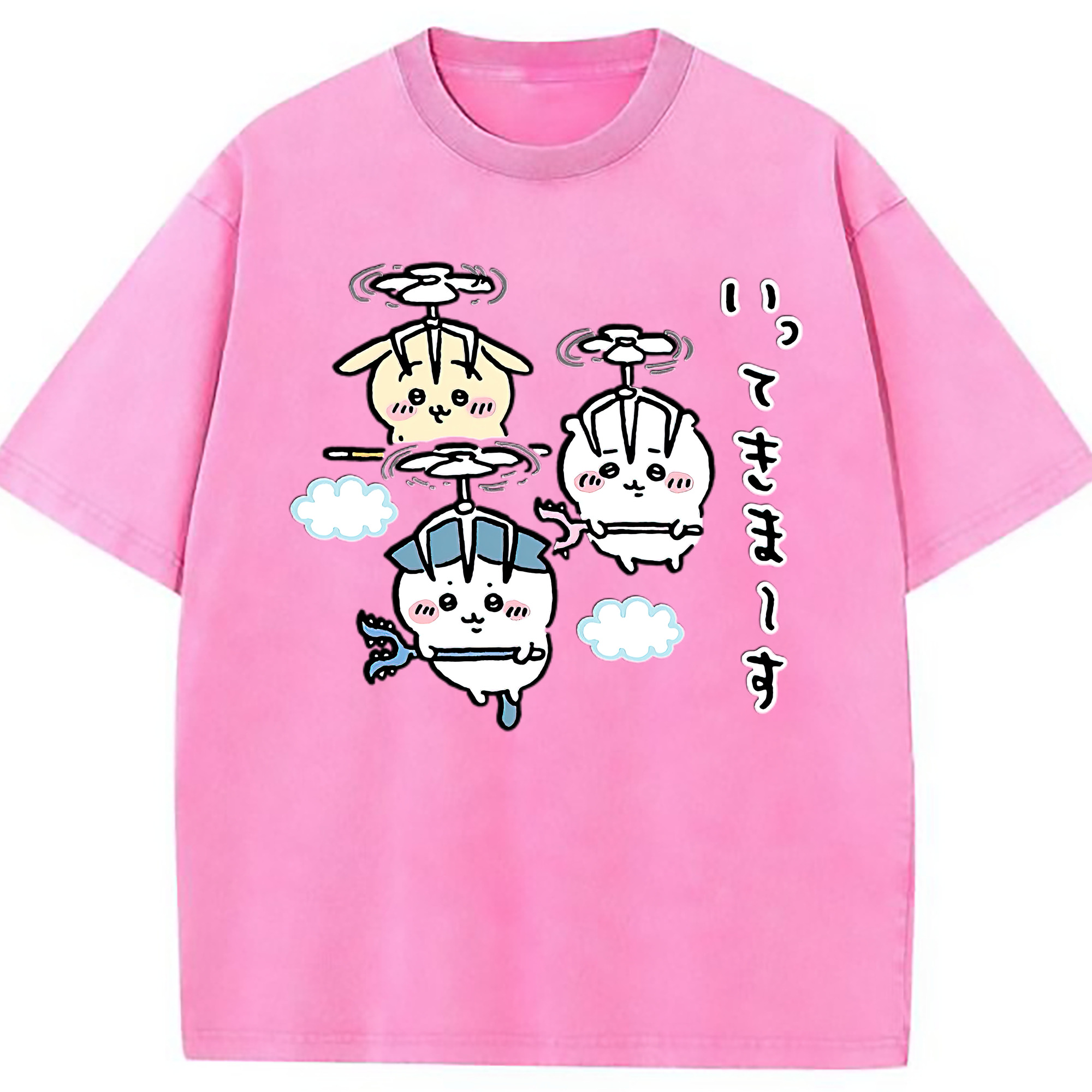 （画像用） ちいかわ ちいかわ Chii-kawa chiikawa 綿100% ヴィンテージ風 半袖Tシャツ（フロントプリント）